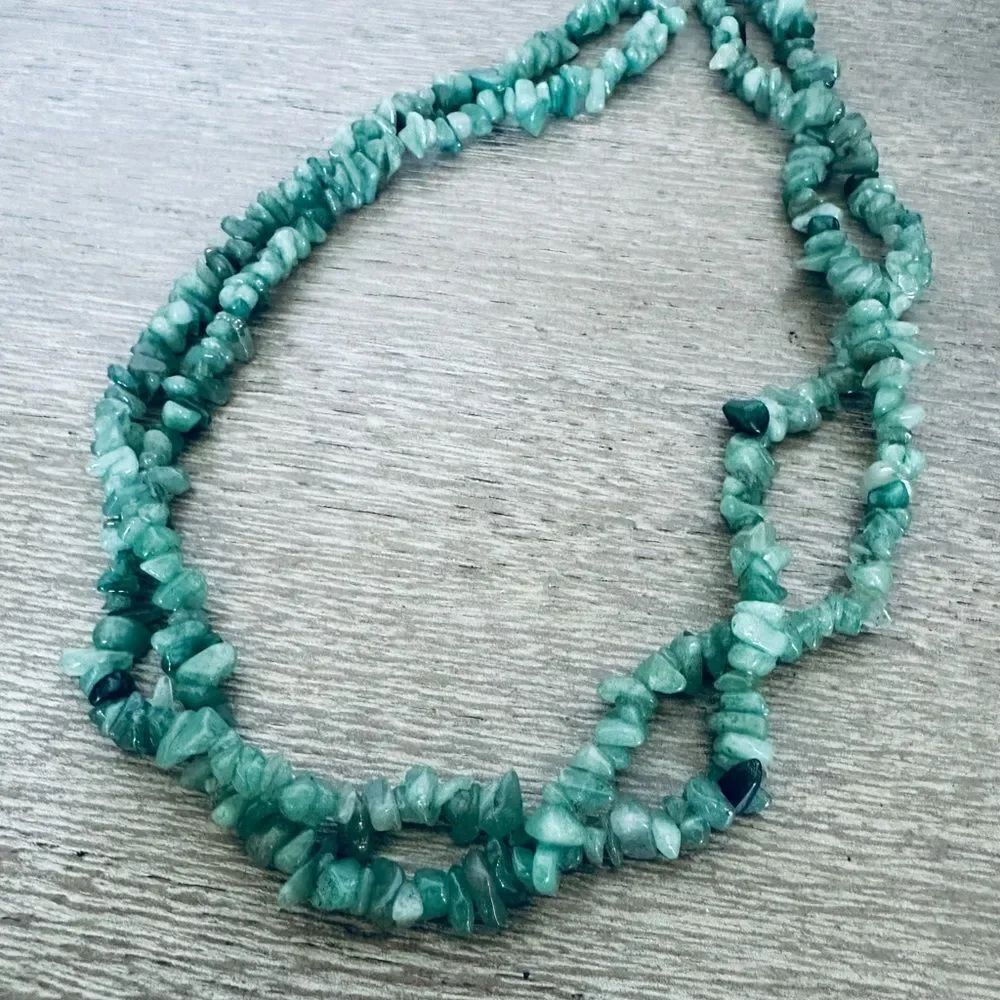 Jade Green Stone Beaded Necklace